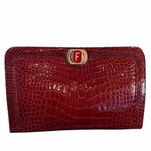 Vintage Salvatore Ferragamo Clutch Handbag Removable Chain RARE